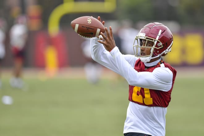 Redshirt senior Tyler Vaughns makes the catch Saturday.