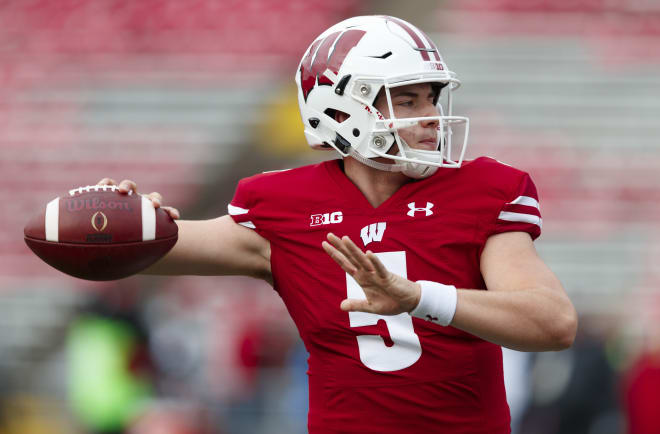 Wisconsin Badgers redshirt freshman quarterback Graham Mertz completed 20 of 21 passes against the Illinois Fighting Illini.