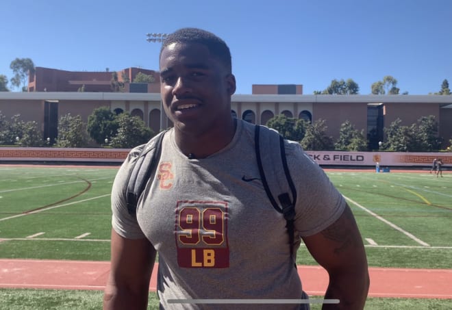 Former USC edge rusher Drake Jackson has bulked up while preparing for the NFL draft.