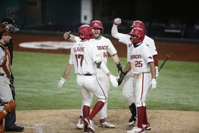 Arkansas shut out Texas for the first time since 1988 on Sunday.