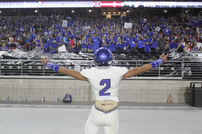 Chase Lucas celebrates Chandler's State Championship win over Hamilton