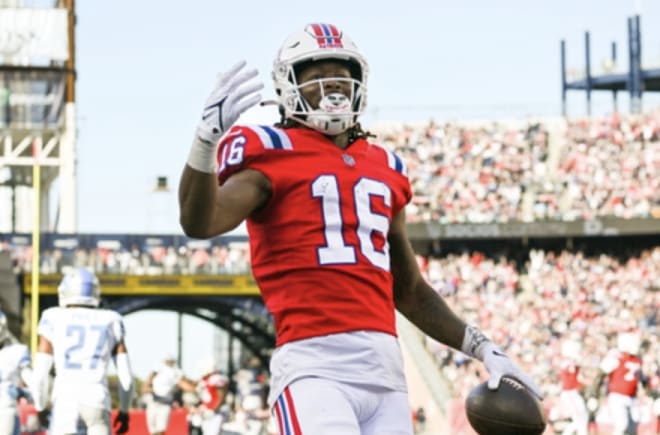 New England Patriots wide receivers Jakobi Meyers had seven catches for 111 yards and a touchdown in a win over Detroit Lions.