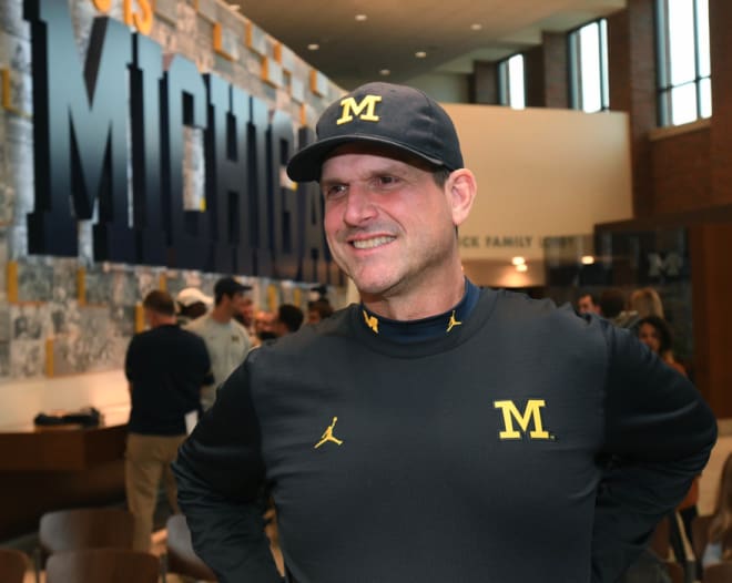 Michigan Wolverines head football coach Jim Harbaugh has won 69 percent of his games in six seasons at U-M.