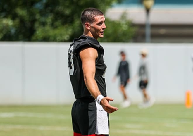 Stetson Bennett is one of several players who have gone with the buzz cut look for fall camp.