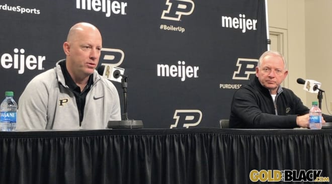 Purdue's Jeff Brohm and Mike Bobinski