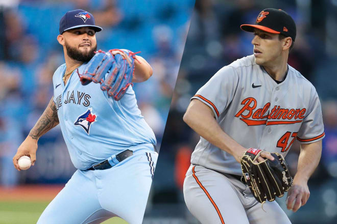 Alek Manoah (left) and John Means both spent time pitching for the Mountaineers. On Saturday, they faced off.