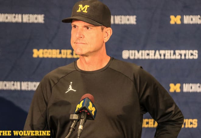 Jim Harbaugh answered several questions about Ohio State Monday during his press conference in Ann Arbor.