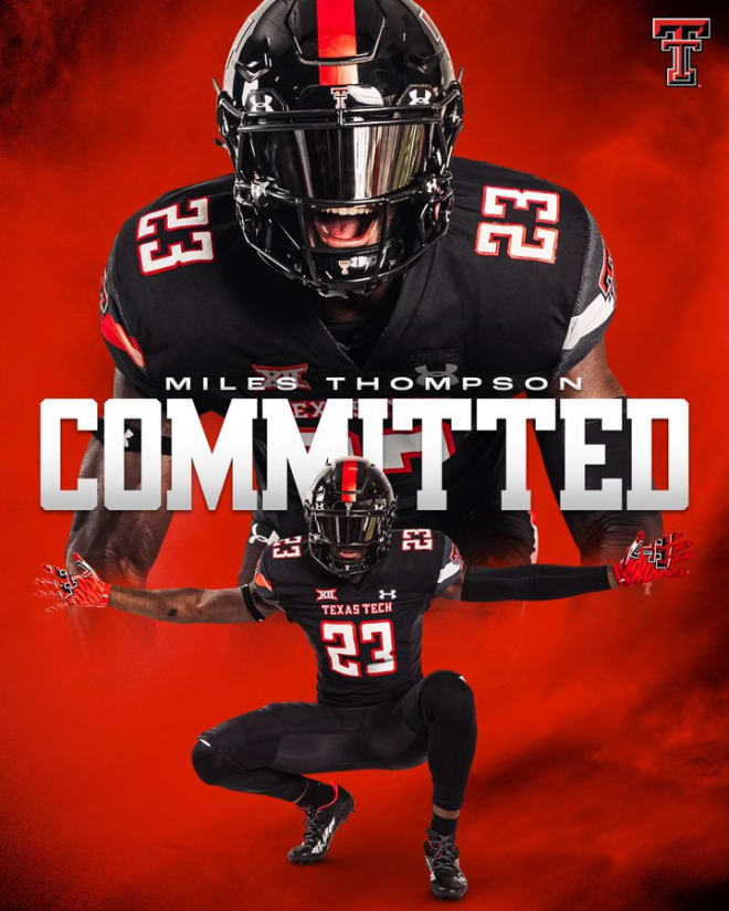 Cedar Rapids (Iowa) athlete Miles Thompson committed to Texas Tech earlier today