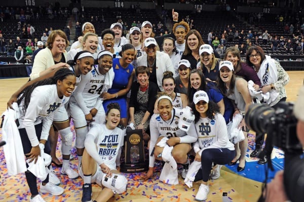 Notre Dame celebrated its sixth trip to the Final Four in the last eight years.
