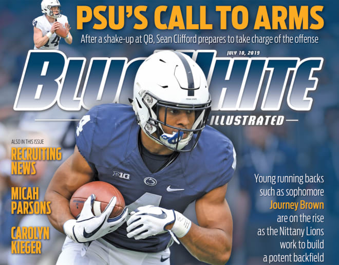 Journey Brown graces the cover of our most recent Blue White Illustrated magazine, now on newsstands and mailed to our print subscribers!