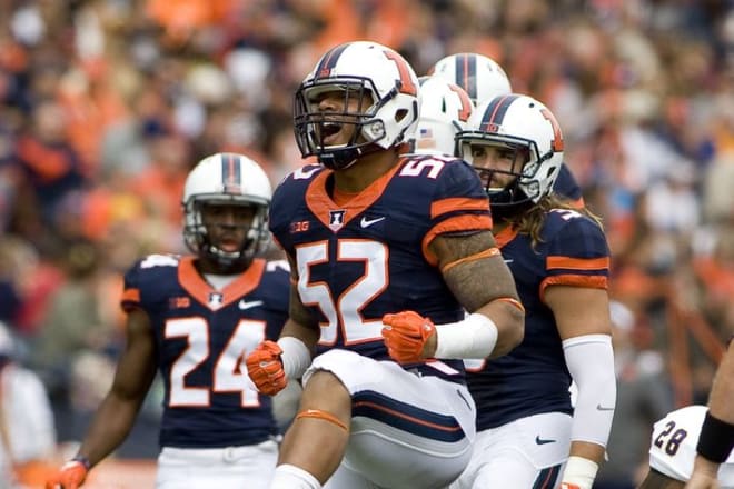 Illinois linebacker T.J. Neal finished second on the team in tackles in 2015.