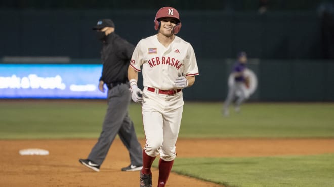 Junior outfielder Luke Sartori trots the bases.