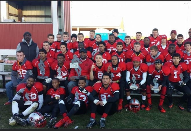 Tyrone Tracy (first row, far left), Reese Taylor (second row, No. 44) and Broc Thompson (second row, No. 7) starred together as youths.