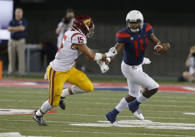 Arizona QB Khalil Tate is a clear matchup problem for a USC defense that has struggled against mobile quarterbacks.