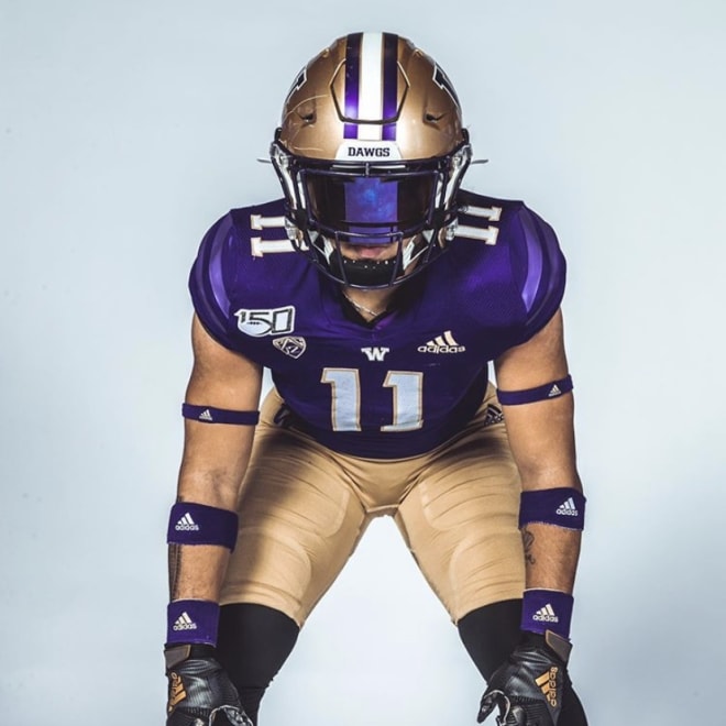 2021 four-star Spanaway (Wash.) Bethel athlete Will Latu on an unofficial visit to Washington. 