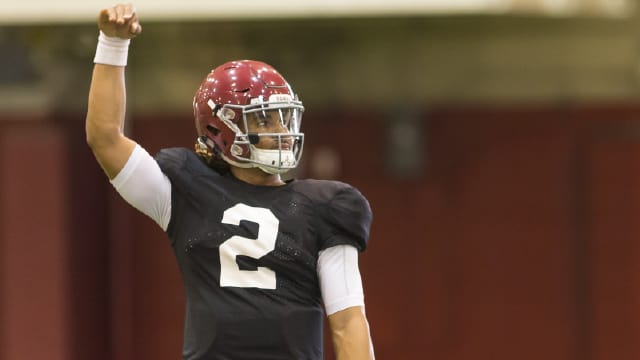 Alabama quarterback Jalen Hurts says the game has slowed down for him this spring. Photo | Laura Chramer