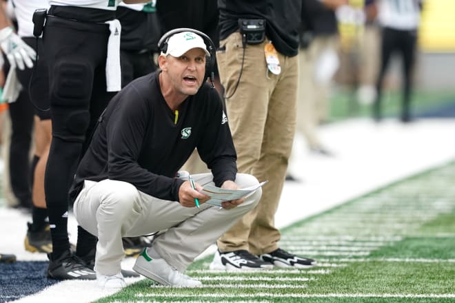 Troy Taylor coaching Sacramento State in a game at Cal. 