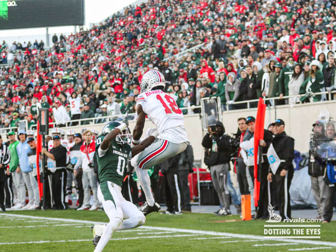 Ohio State wide receiver Marvin Harrison Jr. produced an improbable touchdown. (Birm/DTE)