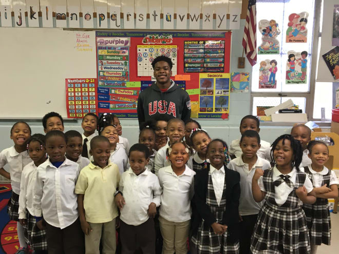 Jackson has a few NBA experiences to draw on and reads to local elementary school children.