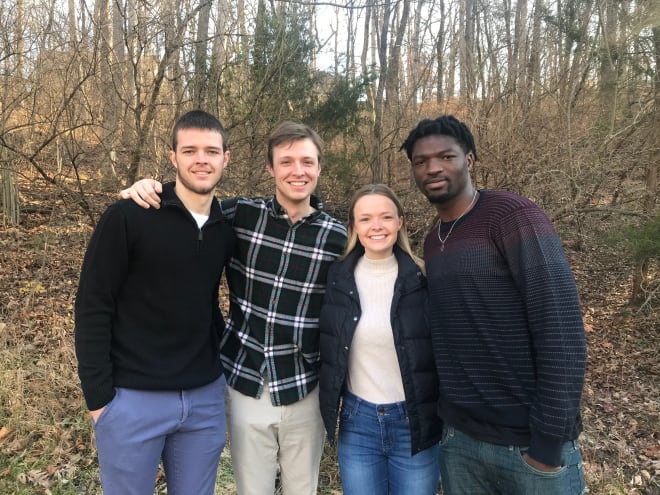 Missouri freshman forward Yaya Keita with his host family in St. Louis, the Harters: From left, Jim Jr., Annie and Brendan.