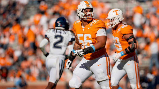 Offensive lineman Mo Clipper Jr. (56) against UConn.