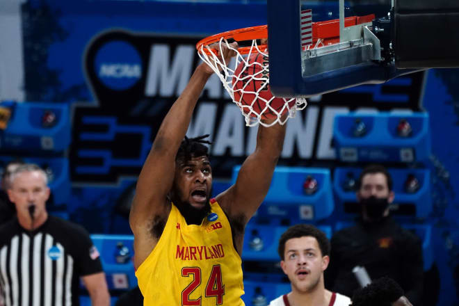 Donta Scott (No. 24) throws down a dunk in the Terps' Second Round NCAA Tournament game last season.
