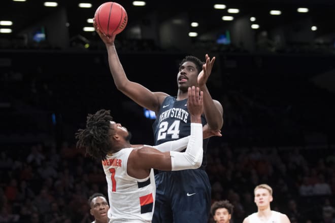 Mike Watkins helped pace the Nittany Lions inside with 15 points and 15 rebounds against Syracuse.