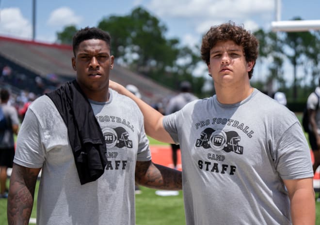 LSU's Maason Smith and Will Campbell. (Photo: Julie Boudwin)