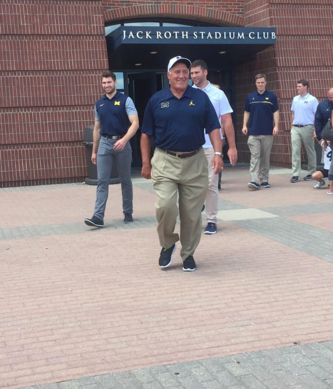 Defensive line coach Greg Mattison said his wife helps him tremendously with recruiting.