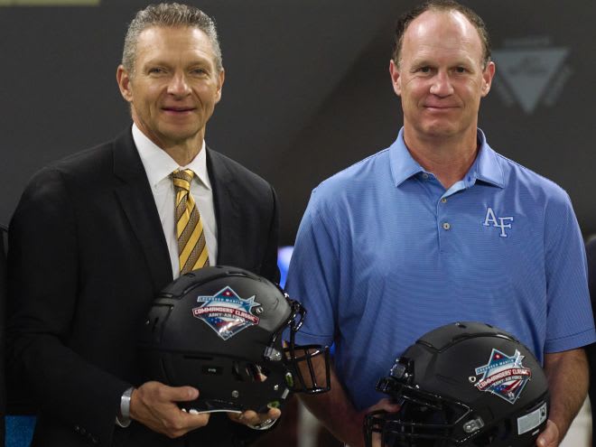 Army West Point Head Coach Jeff Monken & Troy Calhoun, Head Football Coach, Air Force Academy