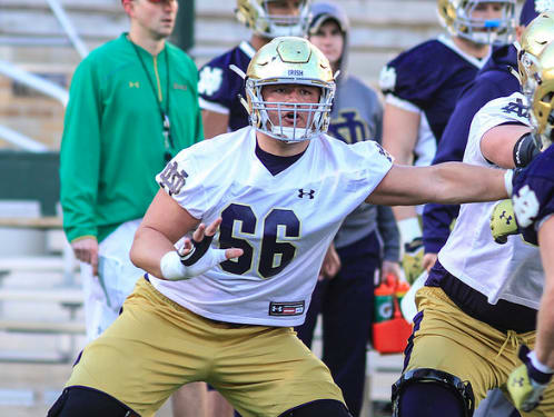 Rising junior center Tristen Hoge is transferring out of Notre Dame.