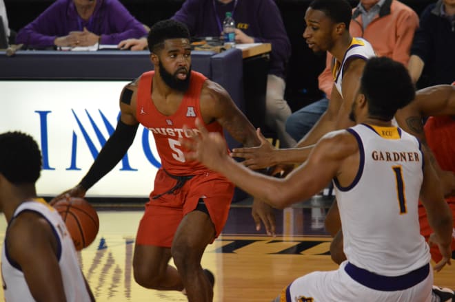 Houston's Corey Davis, Jr. led a highly potent Cougar shooting attack with 26 points in a 99-65 win over ECU.