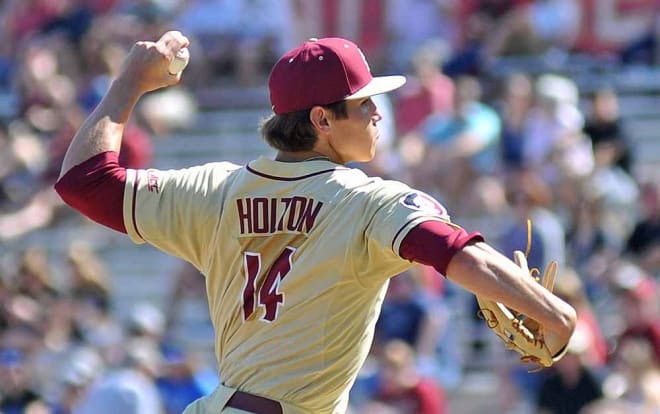 Tyler Holton went six innings and recorded eight strikeouts in Florida State's 11-1 win over Boston College in Game 1 of a doubleheader on Saturday.