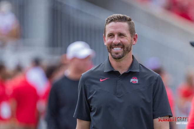 Ohio State wide receivers coach Brian Hartline saw three receivers from his room selected in the first round of the 2022 NFL Draft.
