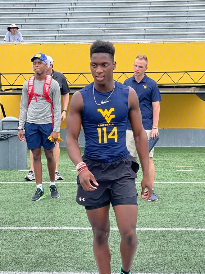 Jackson worked out at defensive back at the West Virginia one-day camp.
