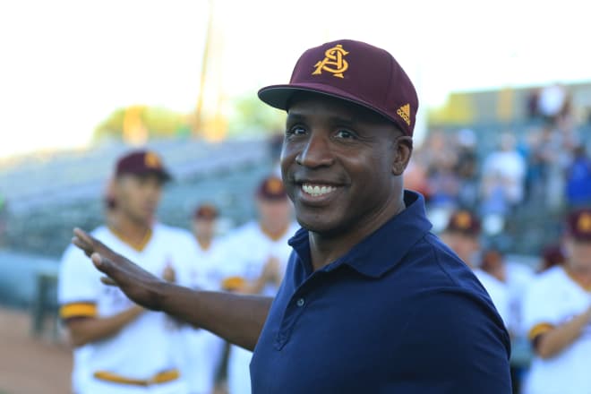 Arizona State baseball legend Barry Bonds throws out ceremonial first pitch  