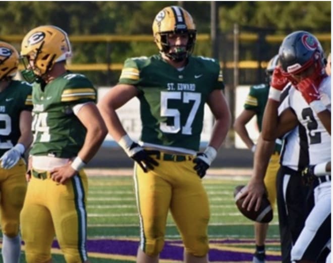 Defensive end Troy Regovich was key to St. Edward's 14-7 win over Archbishop Hoban on Friday.