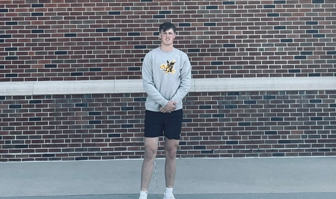 In-state defensive end Kyson Van Vugt attended Iowa's open practice on Saturday.