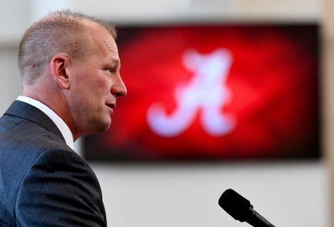 University of Alabama head football coach Kalen DeBoer speaks during the press conference. Photo | Gary Cosby Jr.-Tuscaloosa News / USA TODAY NETWORK