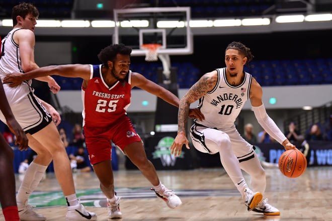 Myles Stute scored 16 points in Vanderbilt's win over Fresno State. (Gary A. Vasquez)