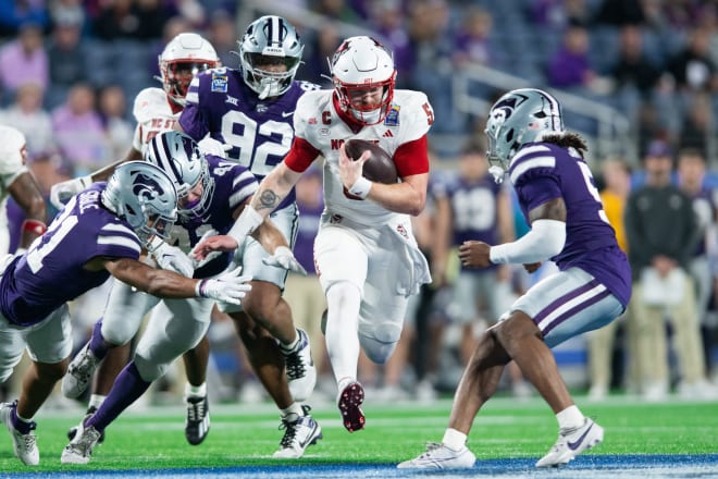 NC State quarterback Brennan Armstrong threw for 164 yards and rushed for 121 yards and a score in a 28-19 loss against Kansas State in the Pop-Tarts Bowl on Dec. 28 in Orlando, Fla.