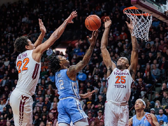 Caleb Love scored 21 points and handed out seven assists in UNC's win at Virginia Tech on Saturday.