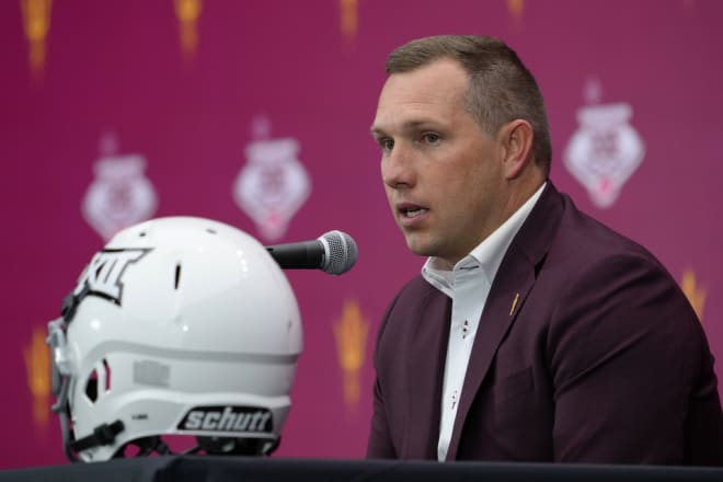 ASU head coach Kenny Dillingham during Big 12 Media Days (AP Photo/Lucas Peltier)