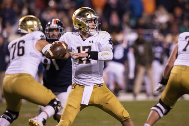 Notre Dame Fighting Irish football quarterback Jack Coan