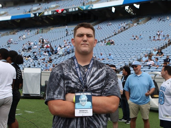 Class of 2024 OL Gibson Pyle was one of several visitors for the UNC-Notre Dame game on Saturday,