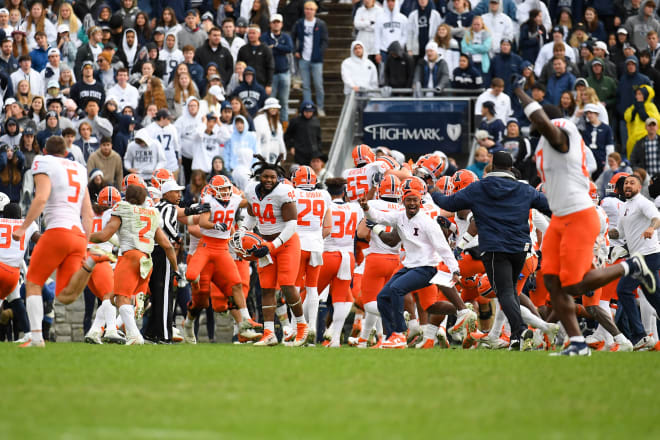 Illinois beat Penn State in nine overtimes on Saturday. 