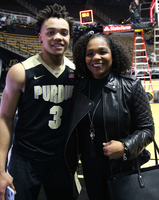 Carsen Edwards is a "momma's boy," teammate P.J. Thompson said. But not in a negative way. "She’s a stud. She knows how to get the best of Carsen, more than anybody else," Thompson said of Carla Desmuke-Edwards.