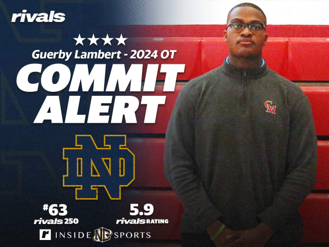 Four-star offensive tackle Guerby Lambert has committed to Notre Dame's 2024 class.