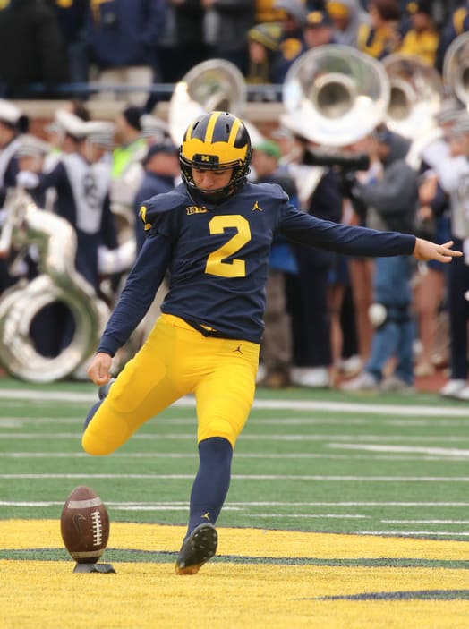 Freshman kicker Jake Moody came to Michigan as a walk-on from Northville, Mich.
