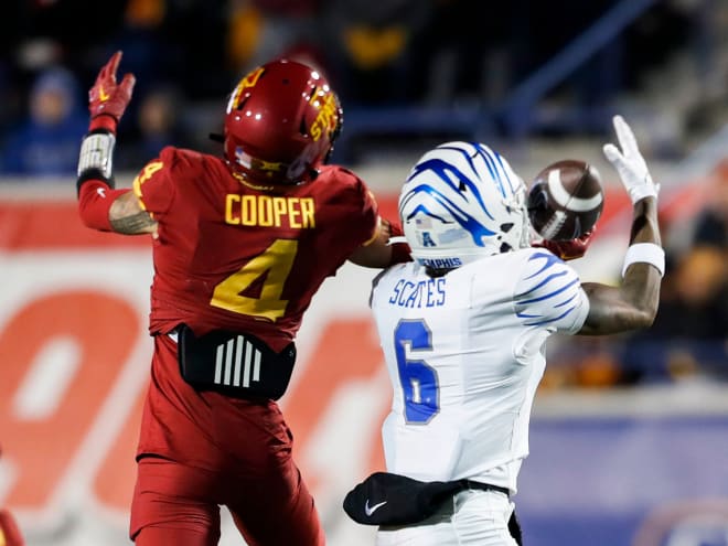 Jeremiah Cooper breaks up a pass intended for Memphis' Joe Scates during the Liberty Bowl.